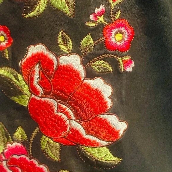 Brats Black Mini Skirt Faux Leather Punk Studed Full Front Zipper Plus Size 2X - Picture 3 of 10